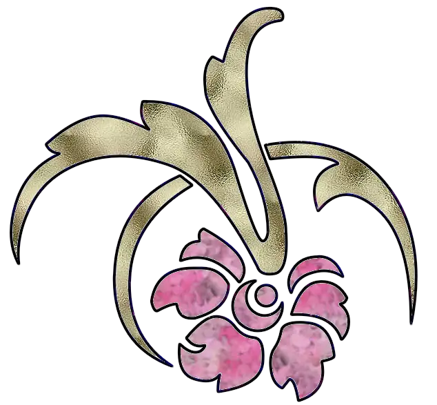 Pink Floral Design with Gold Accents