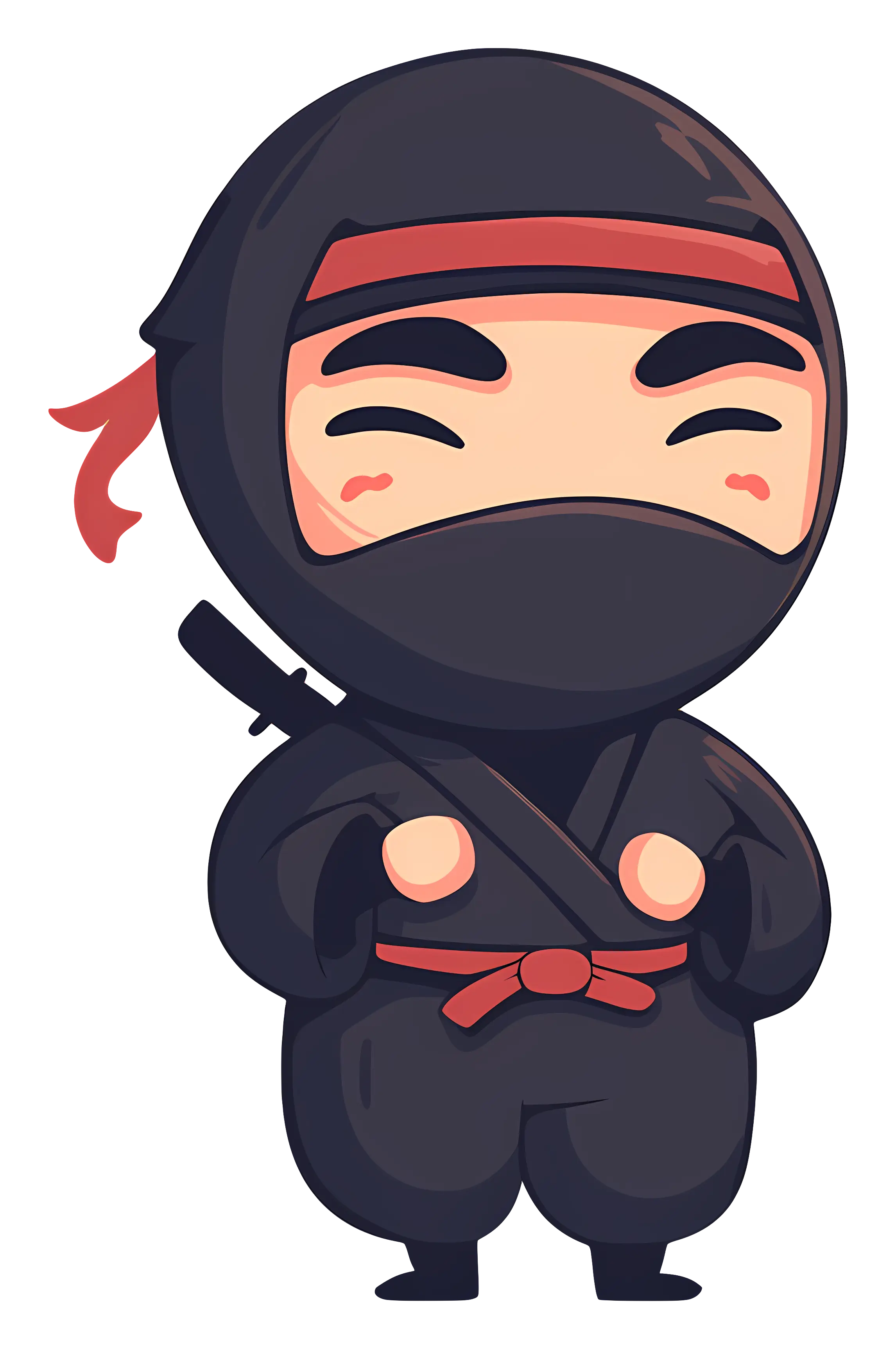 Cute Ninja Cartoon Character Illustration