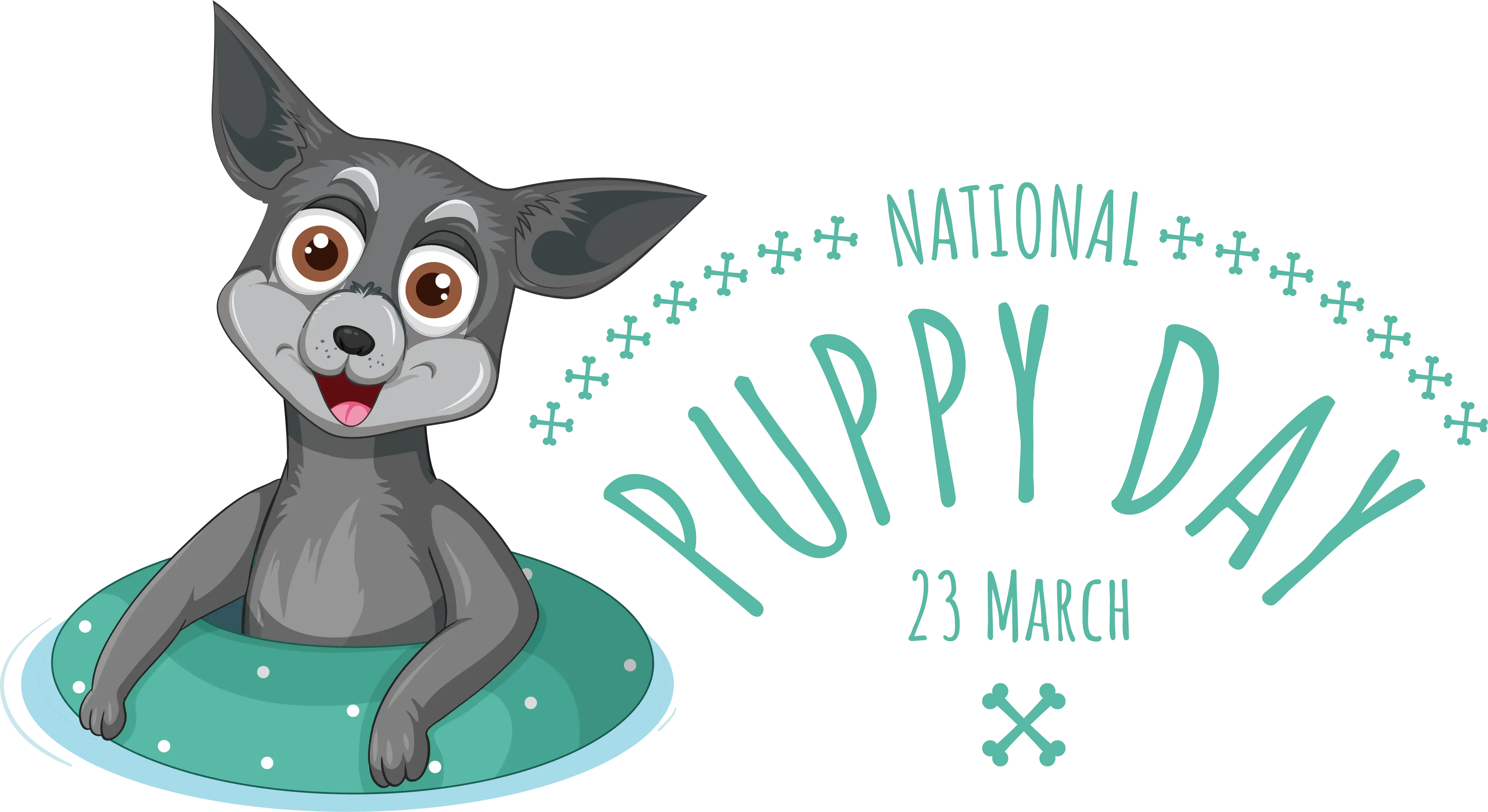 Cute Puppy Celebrating National Puppy Day