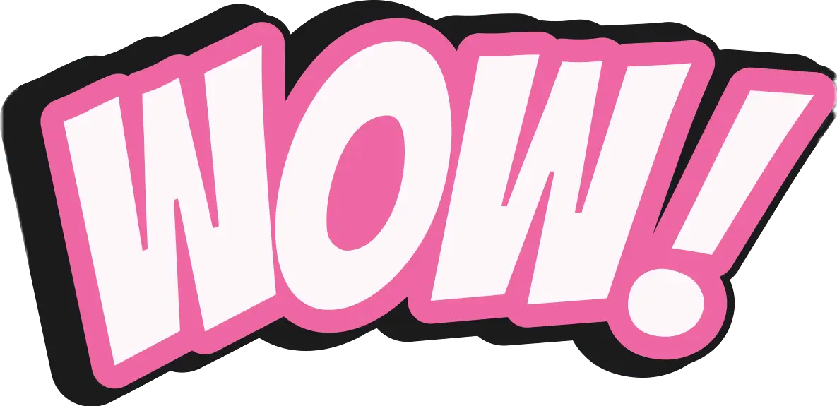 Pink Comic Style Wow Text Logo