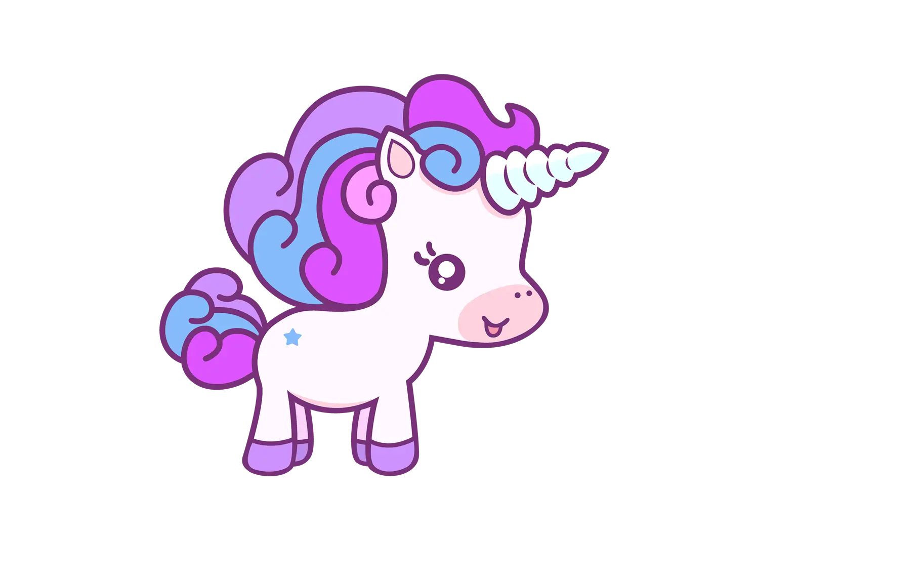Adorable Cartoon Unicorn Illustration