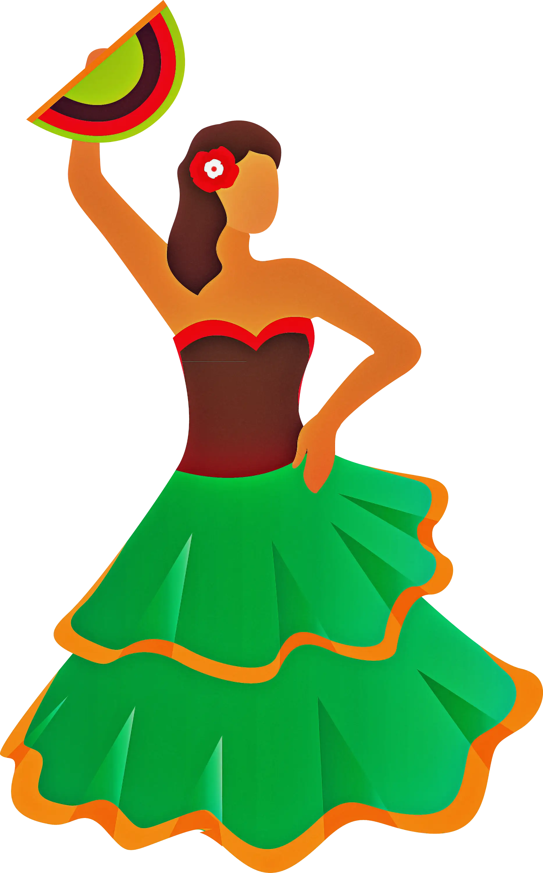 Festive Dancer in Colorful Costume