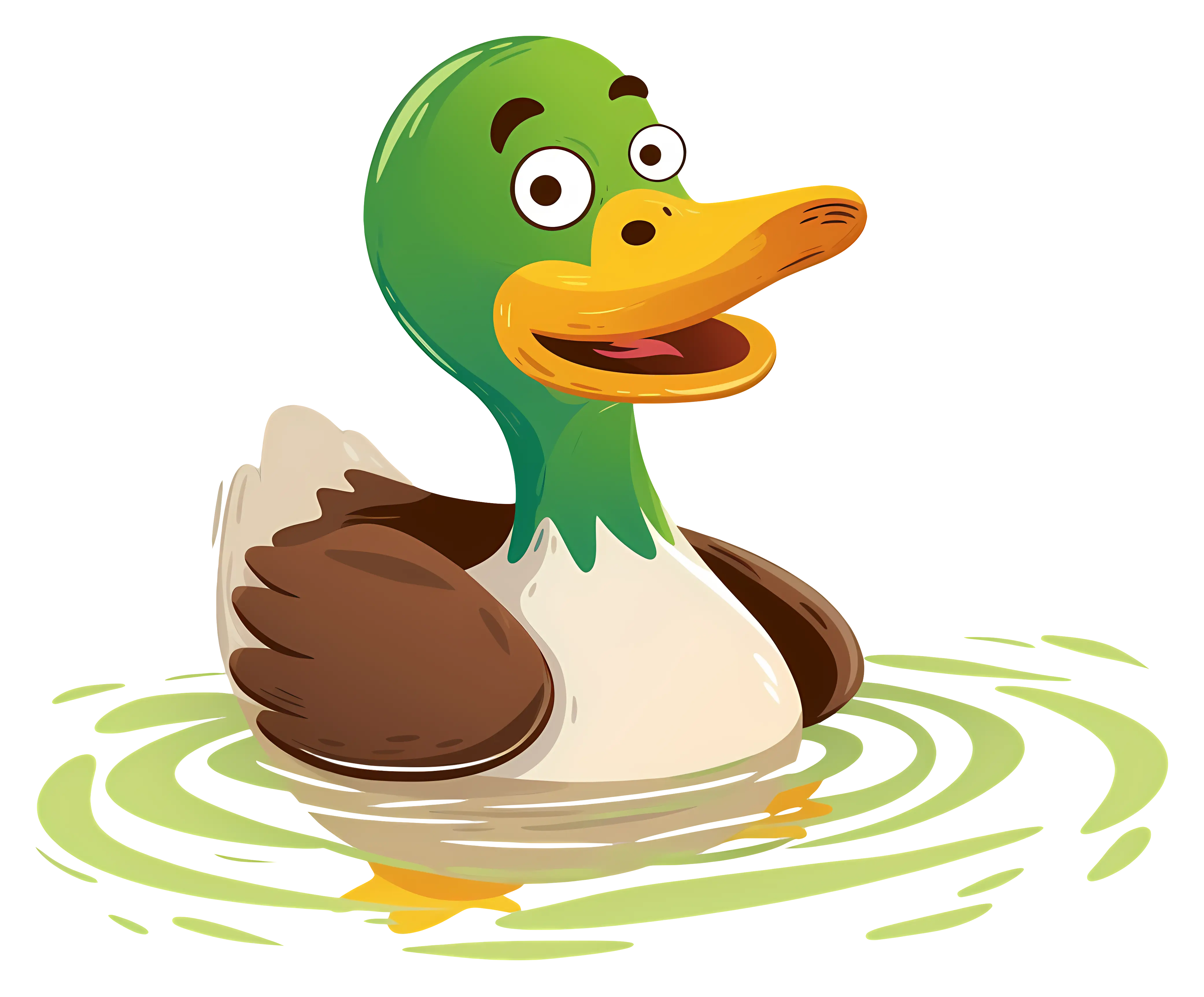 Duck Swimming in a Pond
