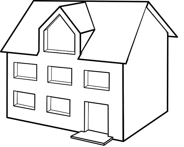 Simple House Outline Drawing