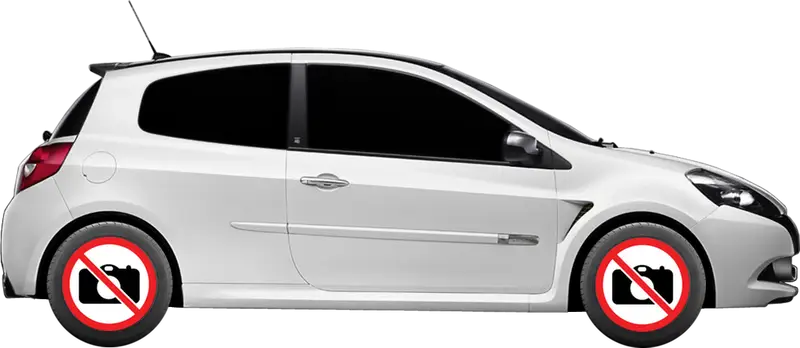 White Car with No Cameras