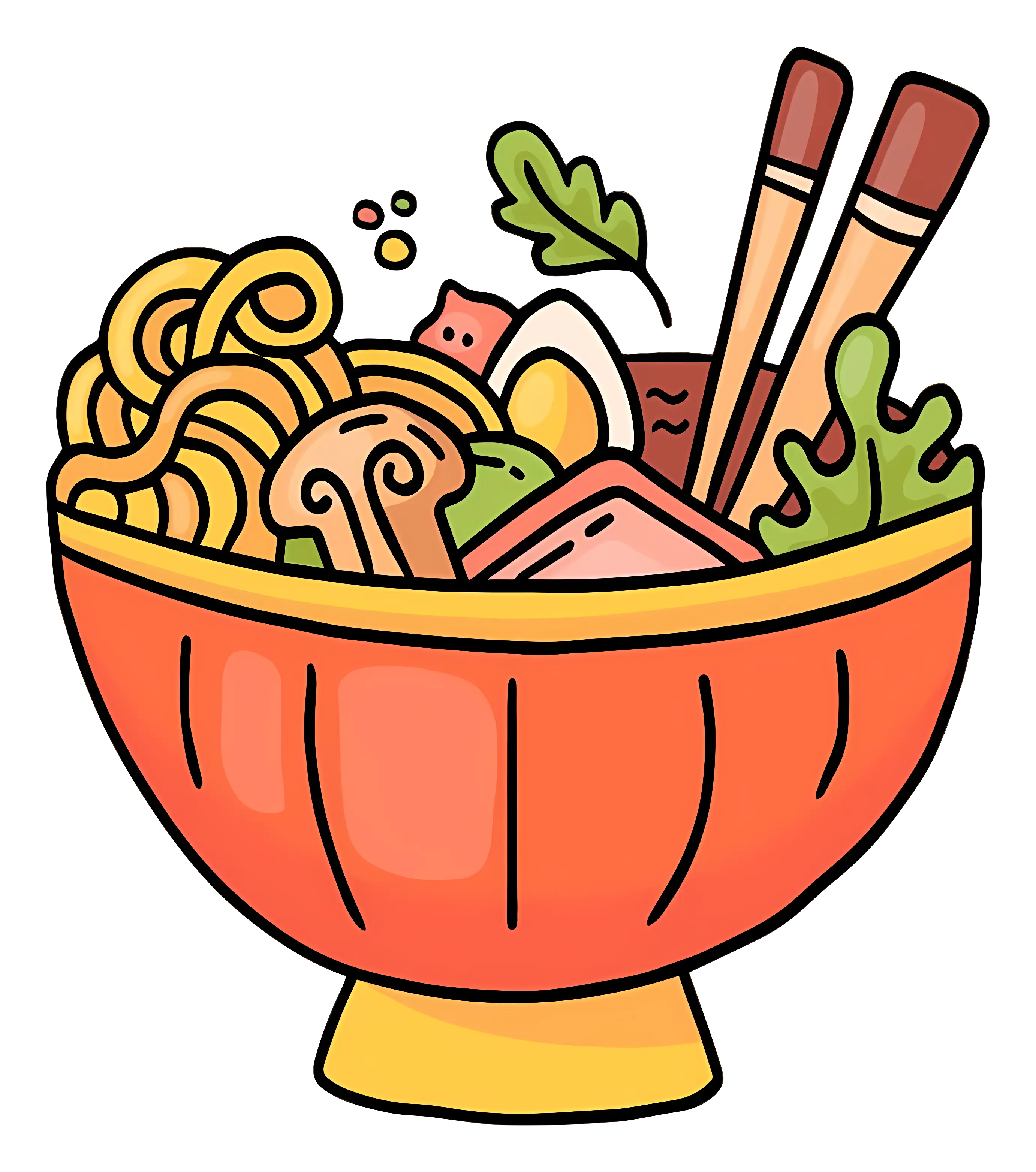 Delicious Noodle Bowl with Chopsticks