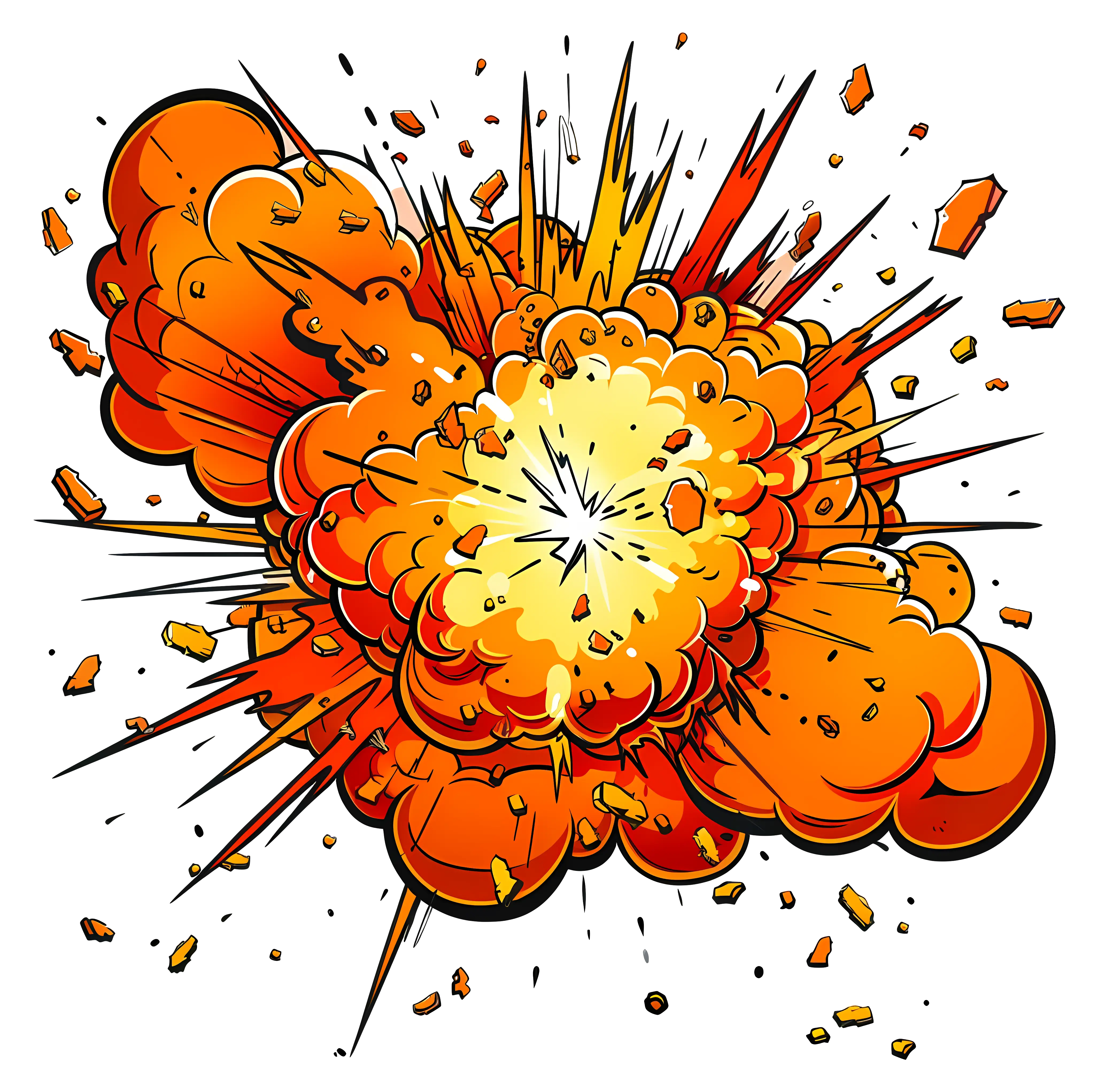 Dynamic Explosion Illustration in Comic Style