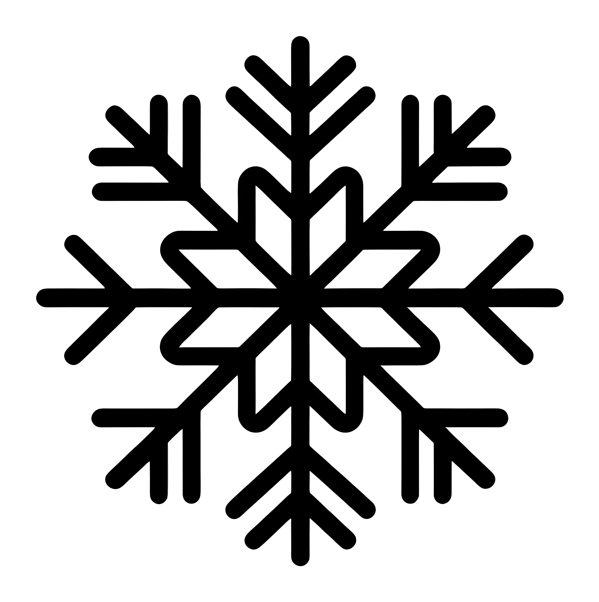 Black Snowflake Symbol for Winter Decoration