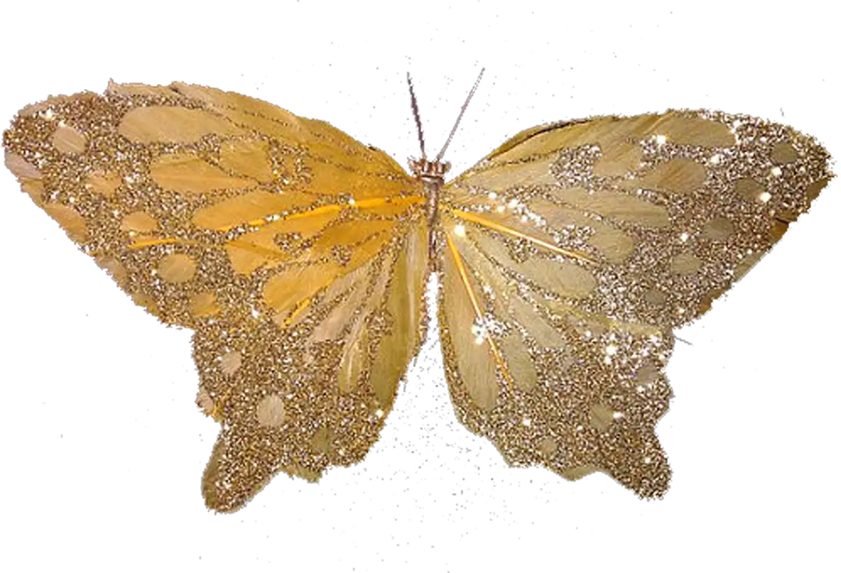 Gold Glitter Butterfly Decoration