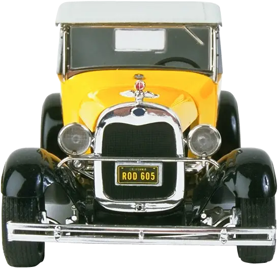 Yellow Vintage Car with Retro Style