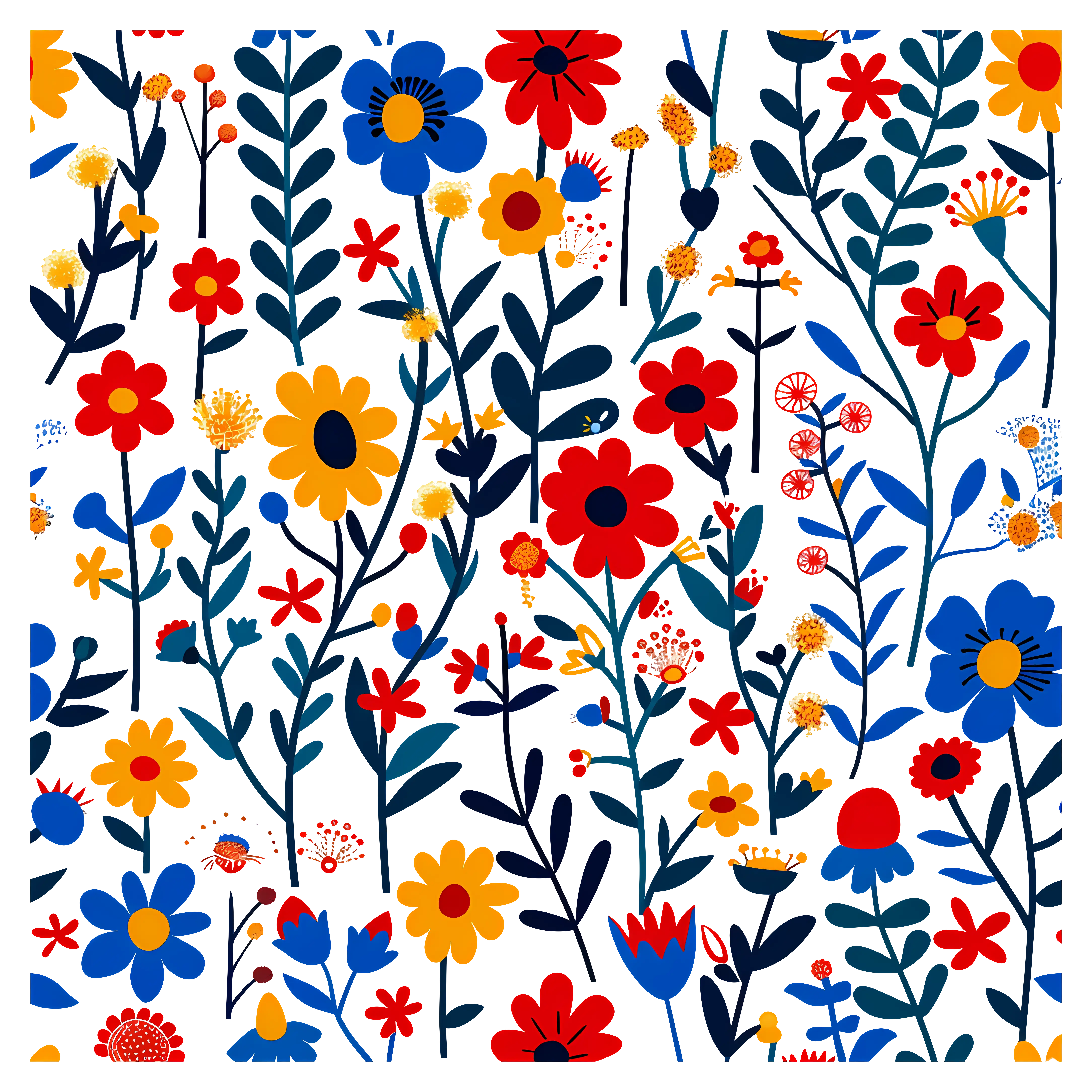 Bright Floral Pattern Design