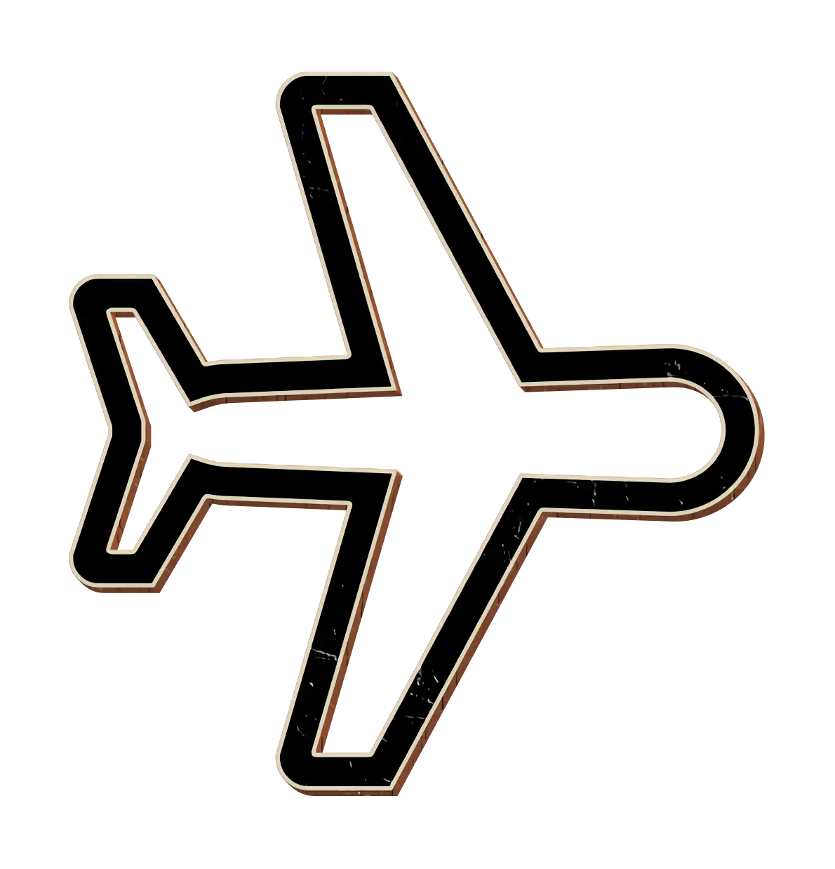 Minimalist Outline Airplane Design