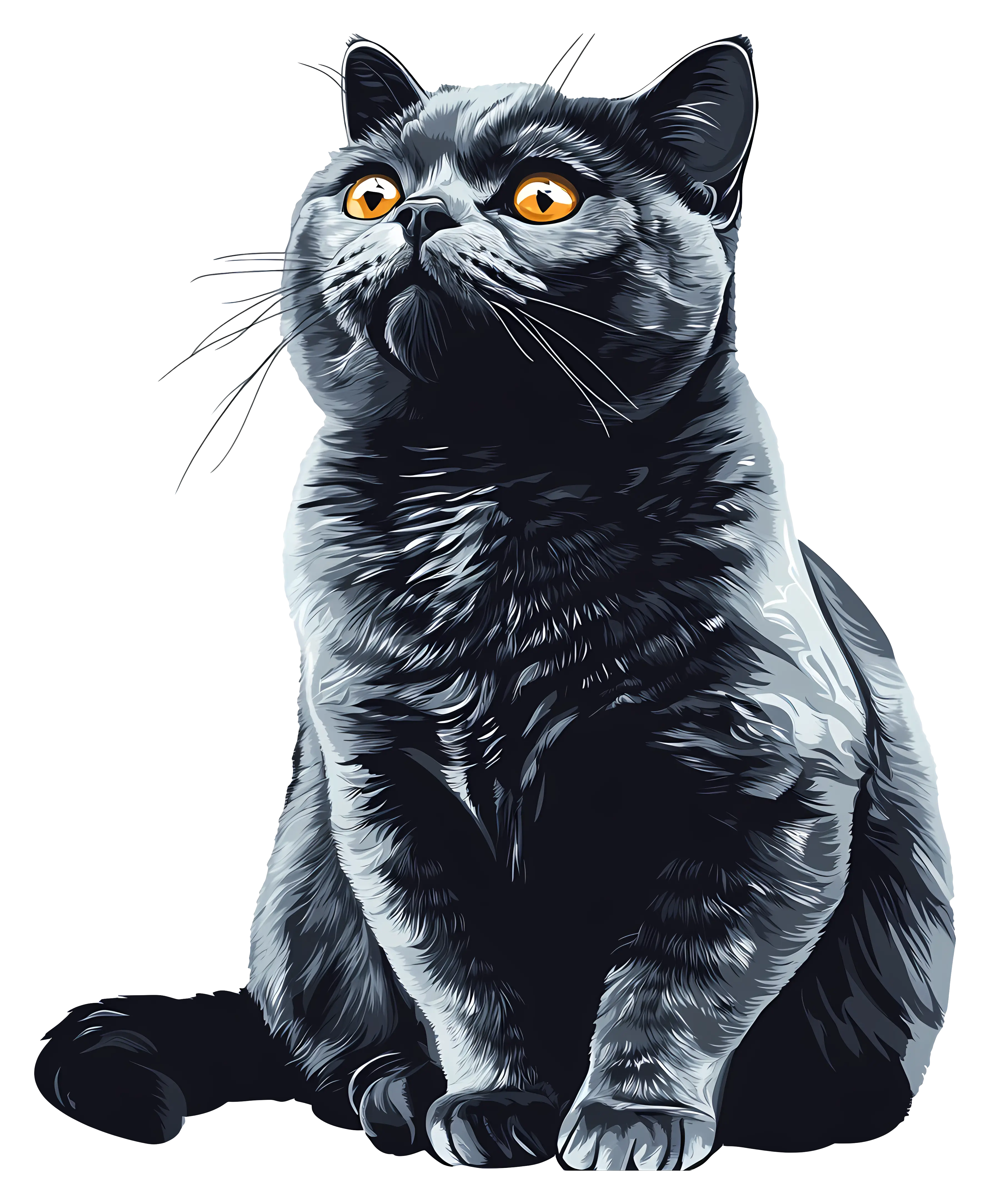 Black Cat with Yellow Eyes