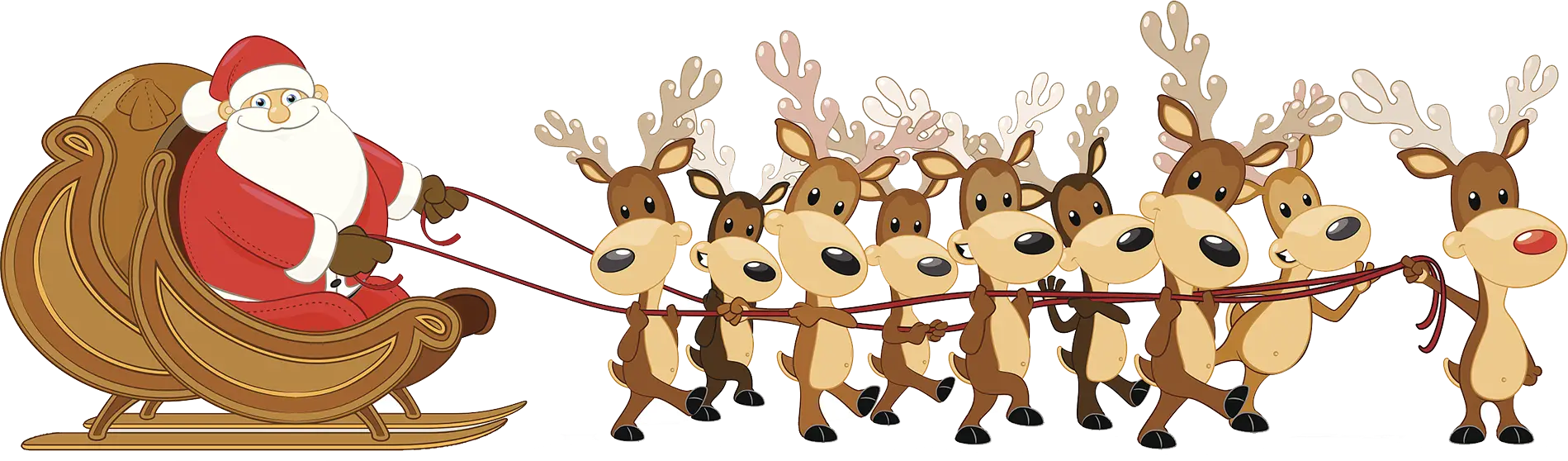 Santa with Reindeer and Sleigh