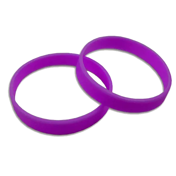 Pair of Purple Silicone Wristbands
