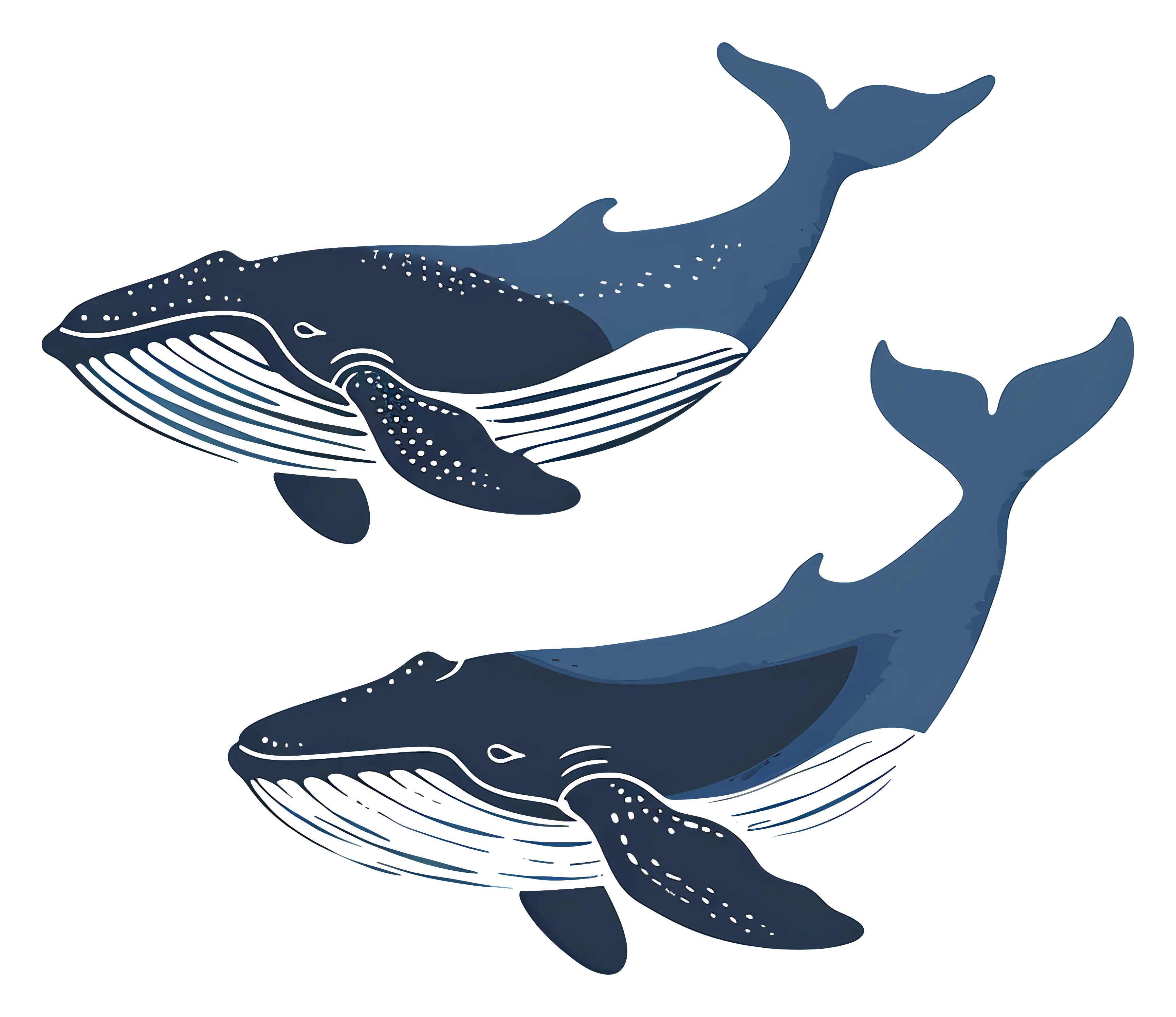 Blue Whales Illustration for Ocean Theme