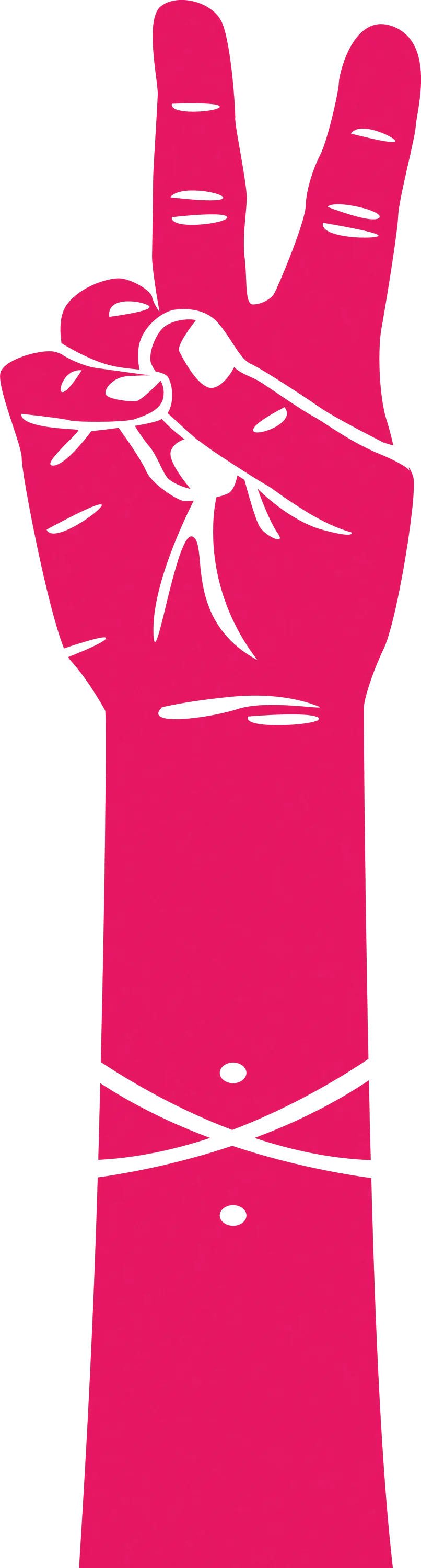 Pink Hand Showing Peace Sign