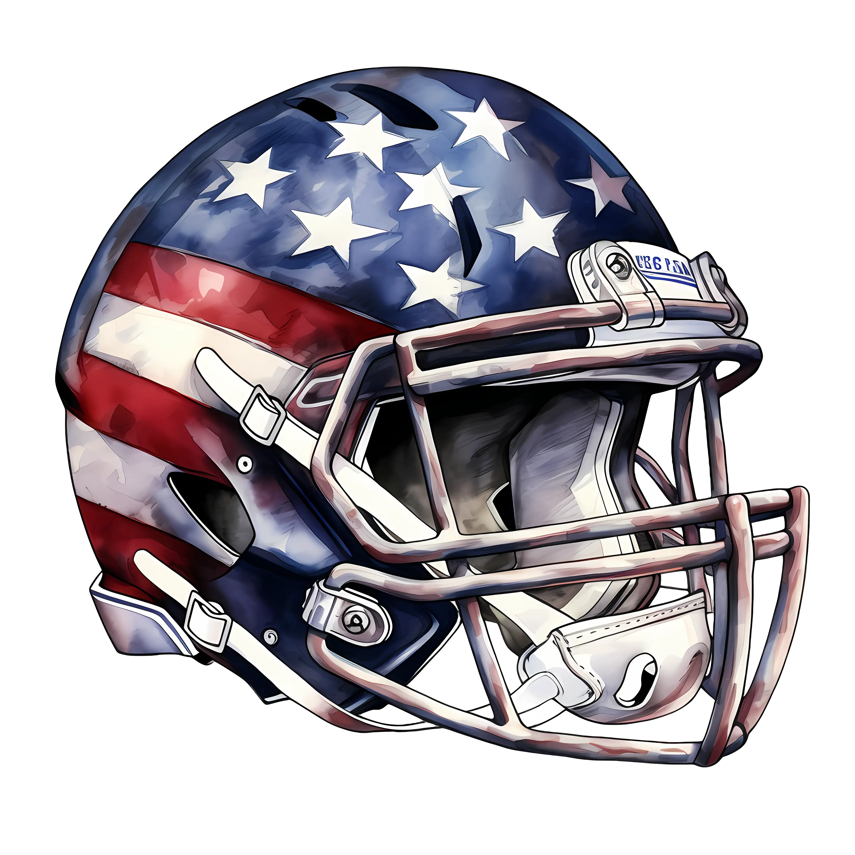 American Football Helmet with Flag Design