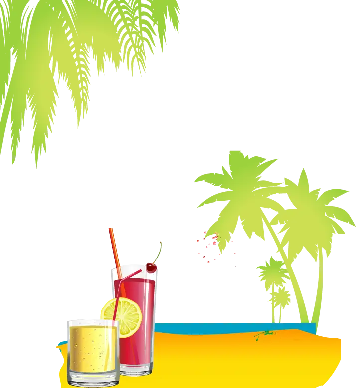 Tropical Drinks on Beach