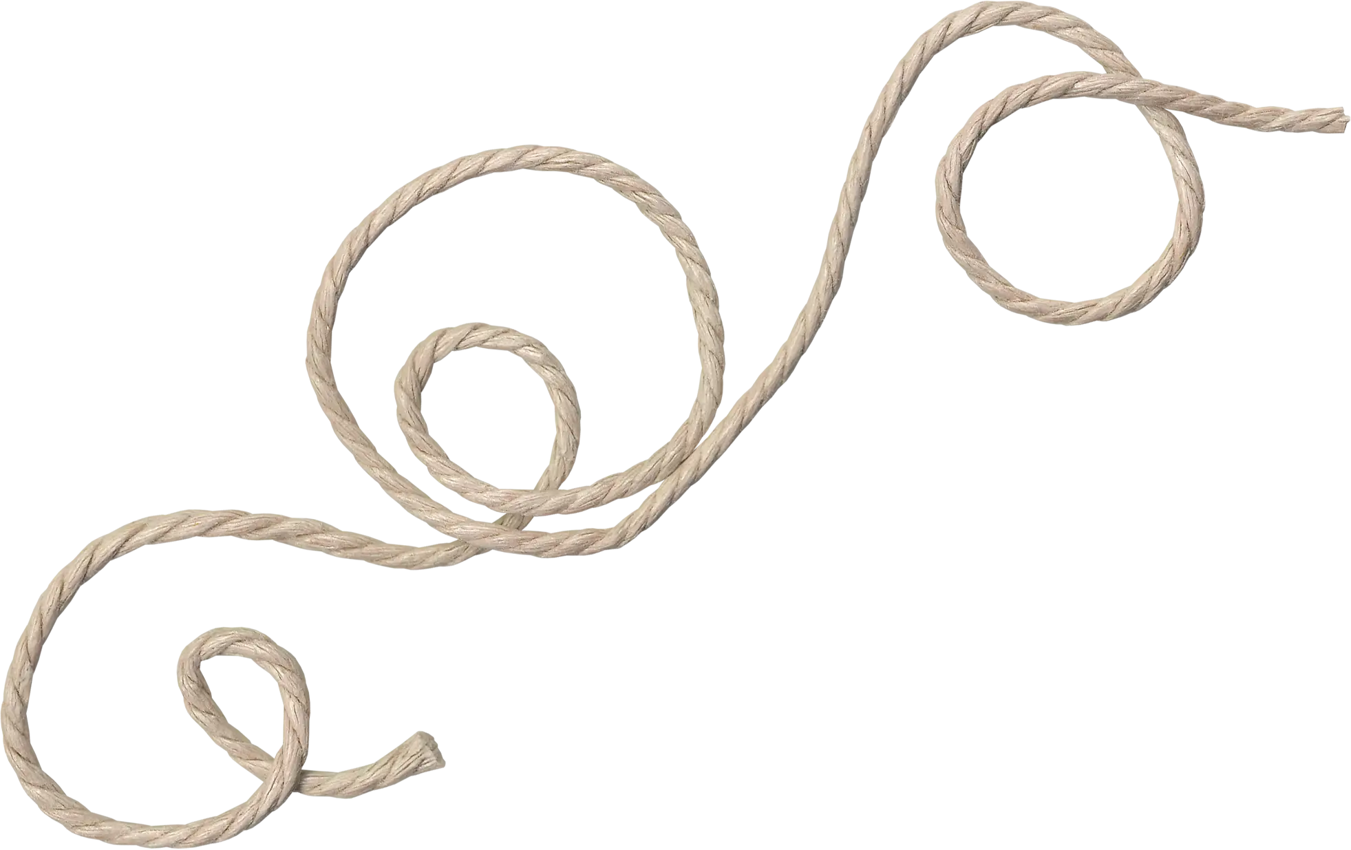 Curved Beige Rope for Decorative Use