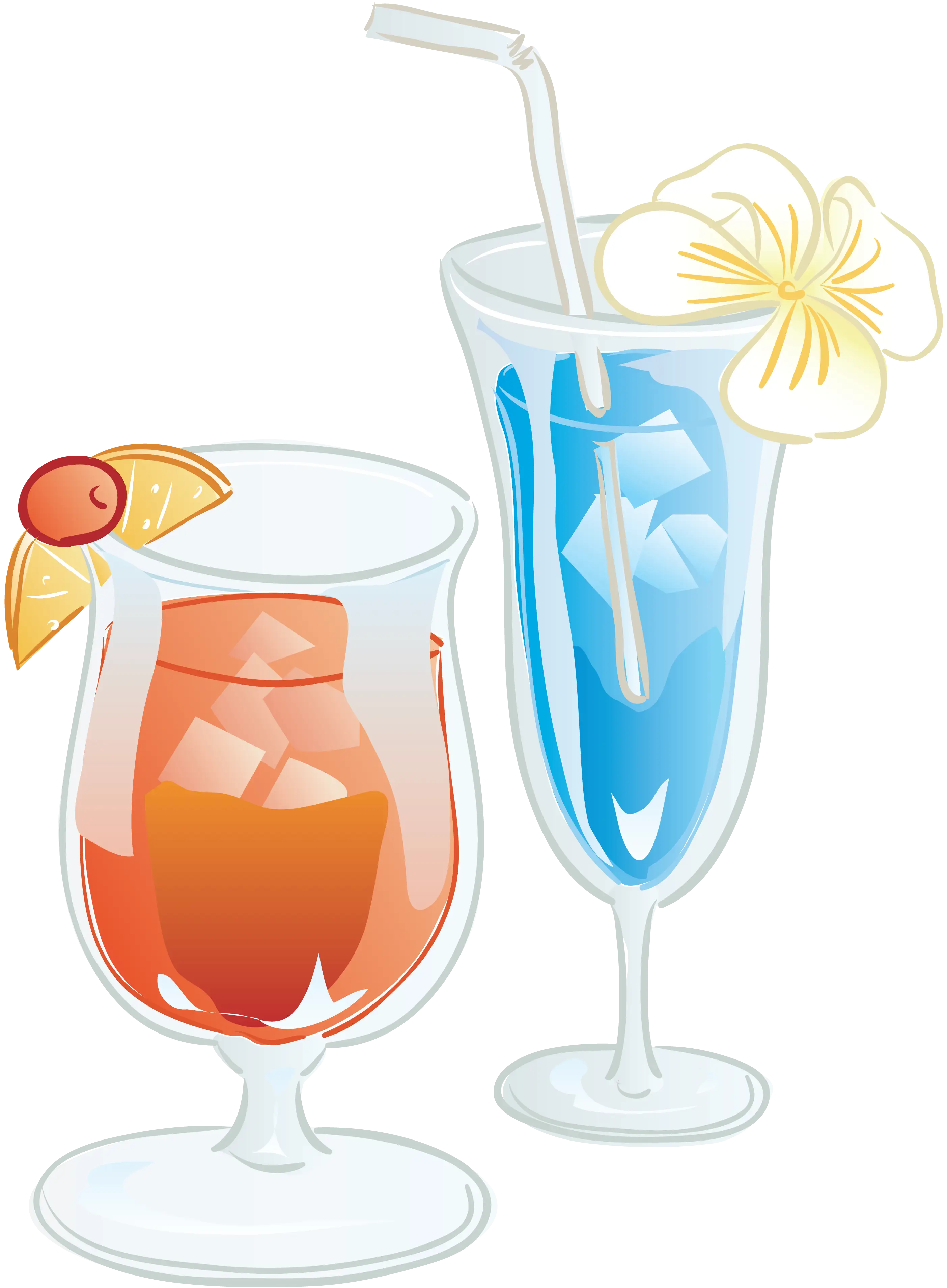 Colorful Cocktails with Garnish