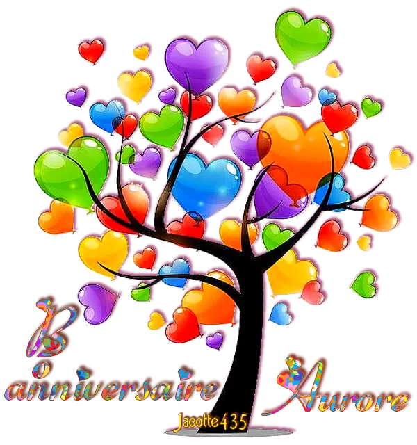 Colorful Heart Tree for Anniversary
