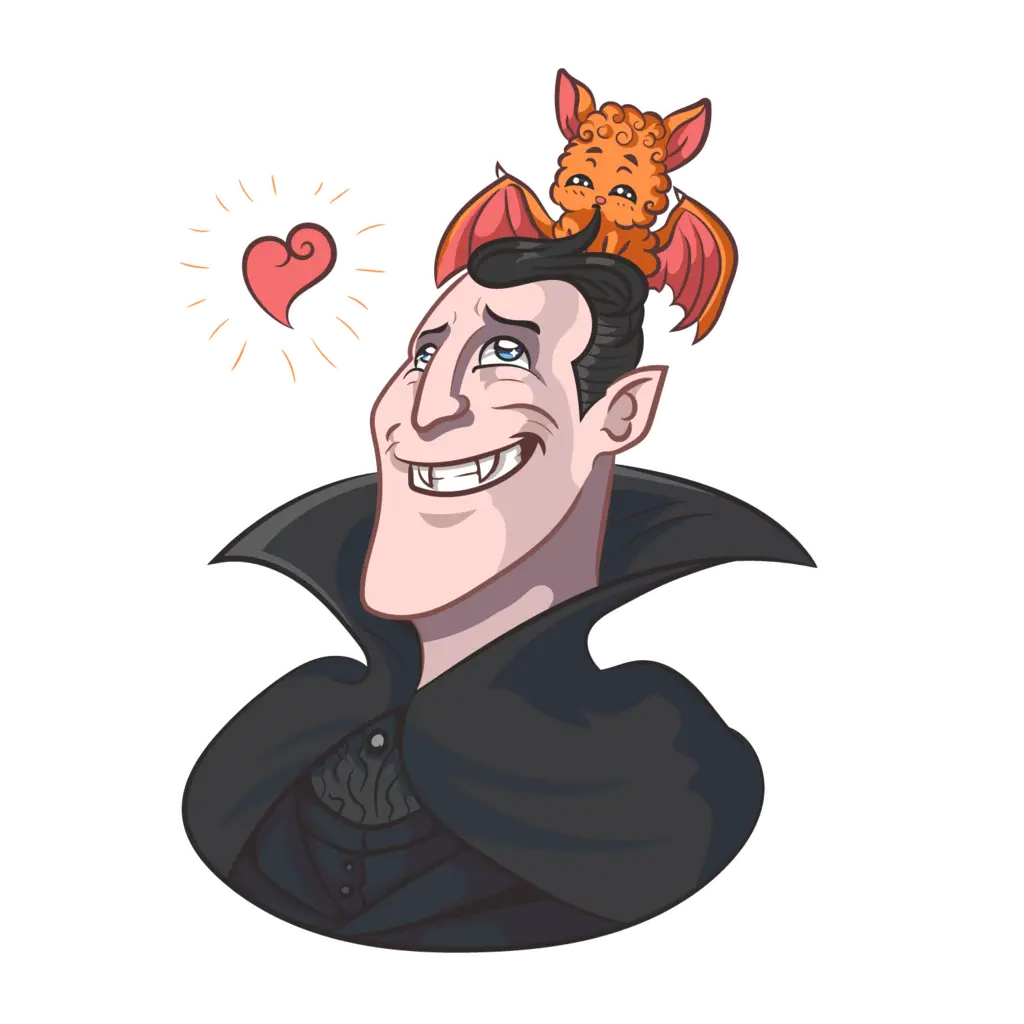 Vampire with Bat and Heart