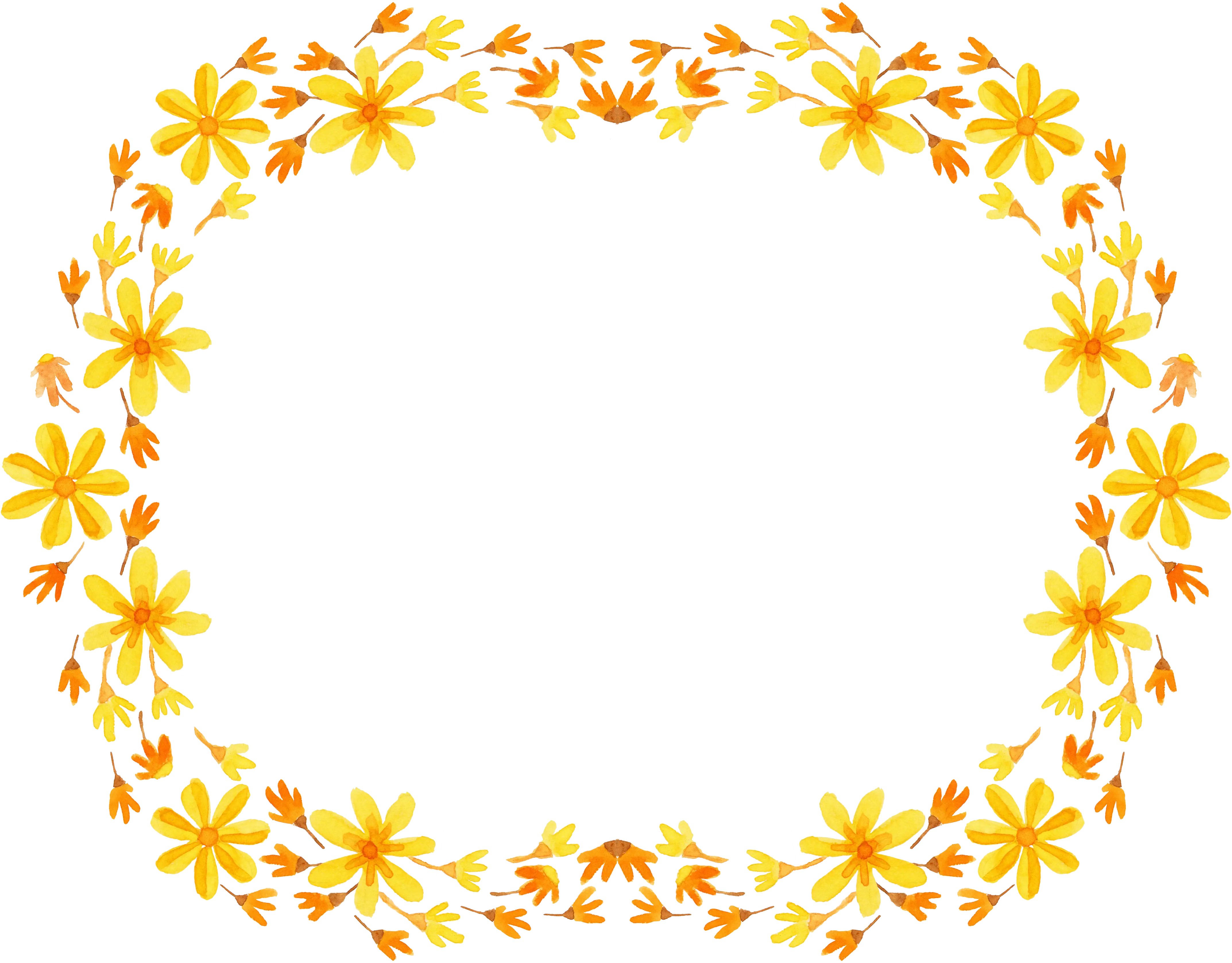 Yellow and Orange Floral Frame