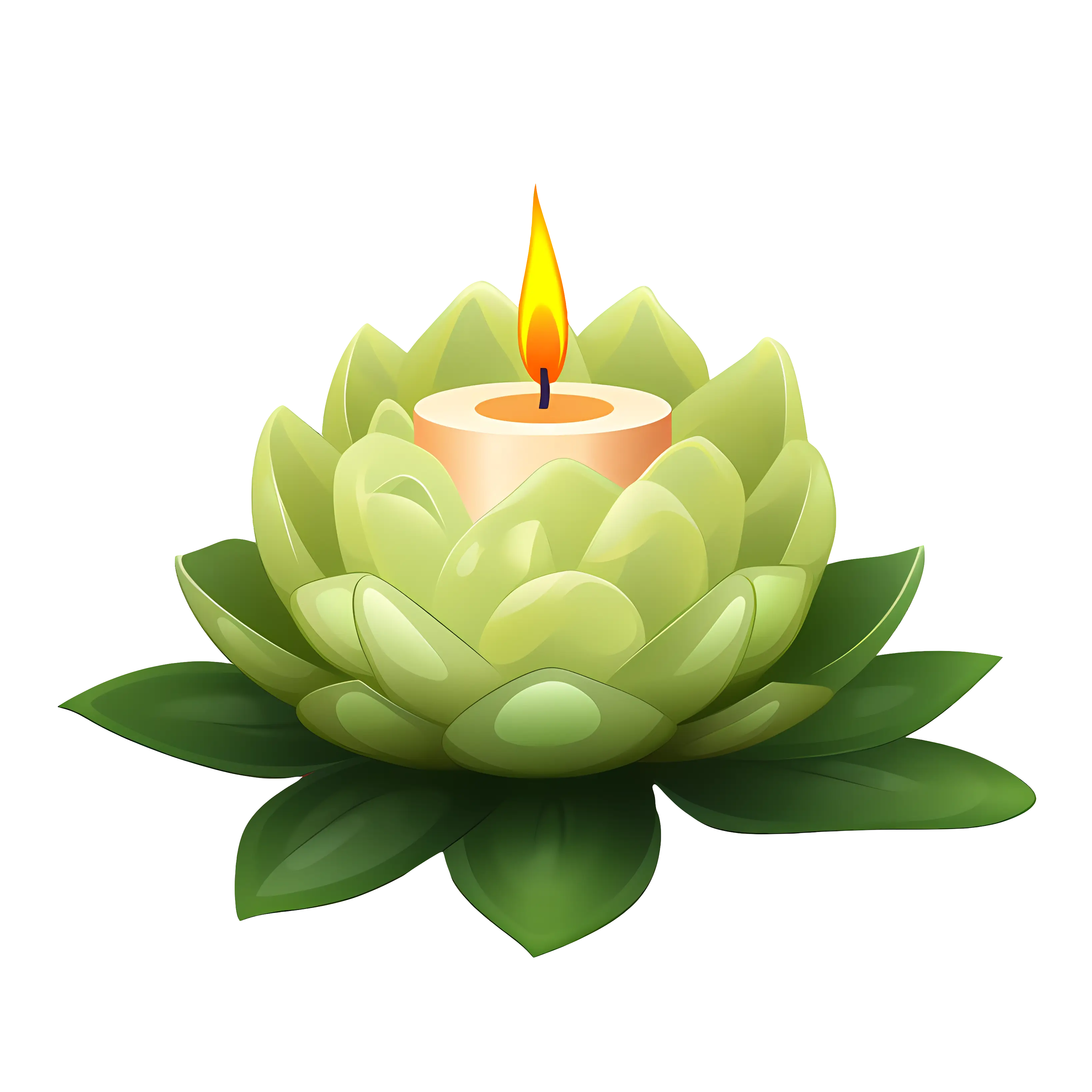 Green Lotus Candle Holder