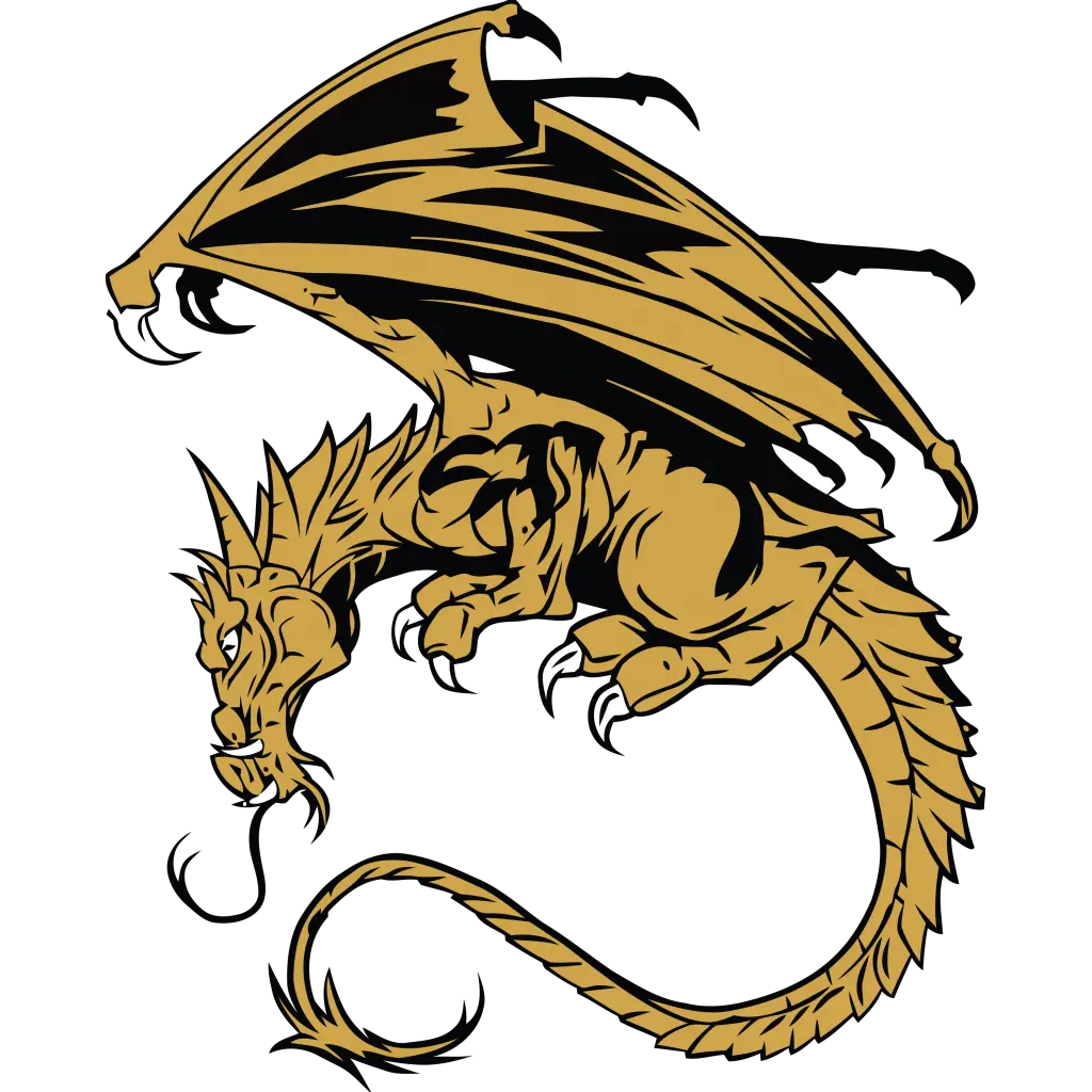 Flying Golden Dragon Illustration
