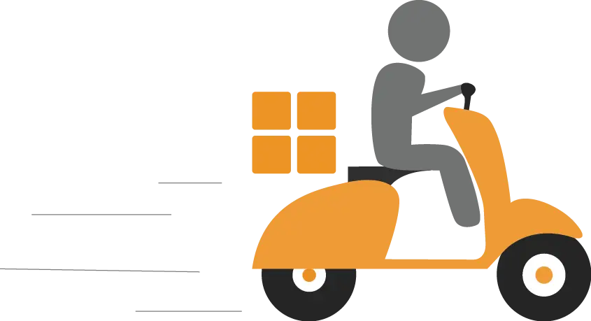 Express Delivery Person on Scooter