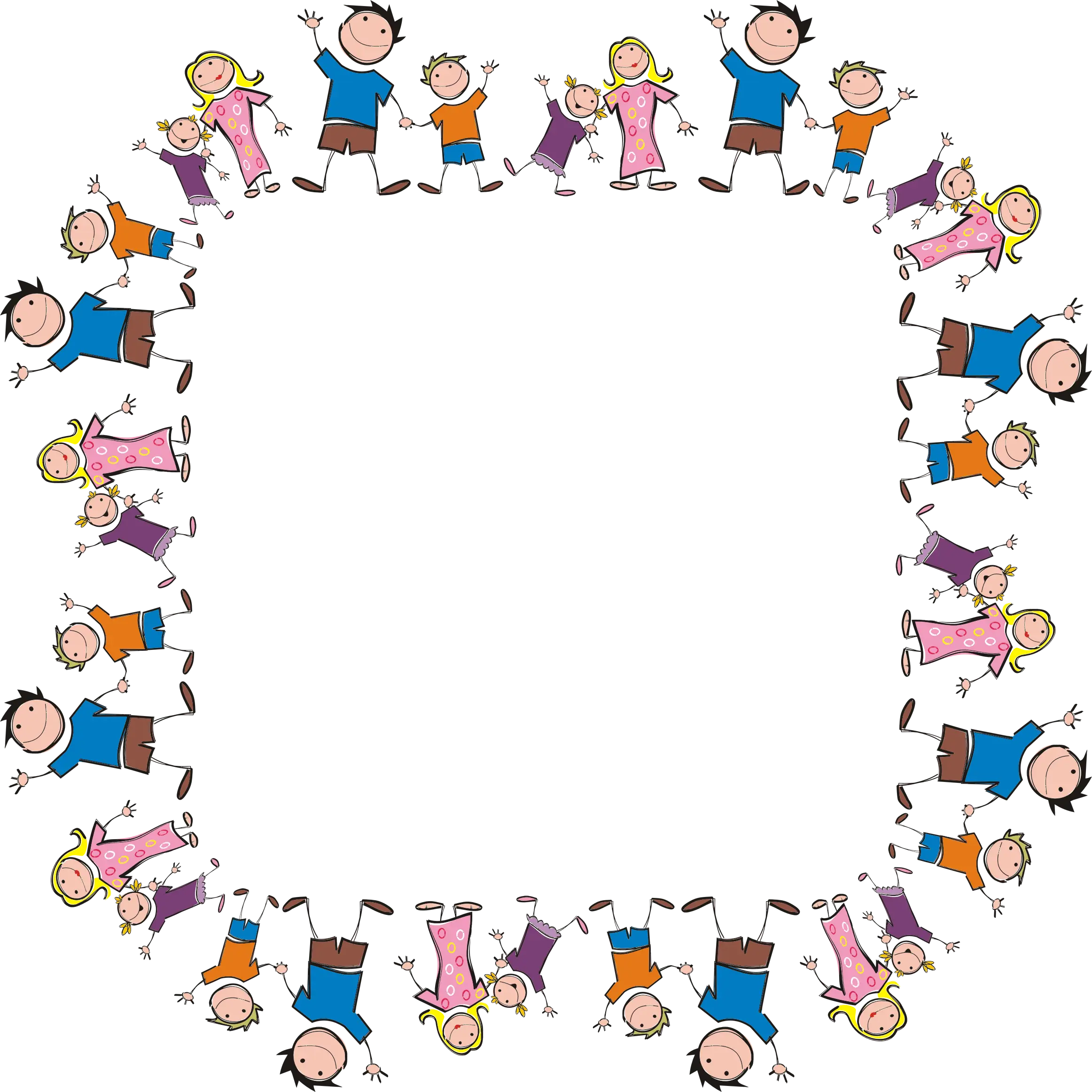 Cute Cartoon Kids Frame Illustration