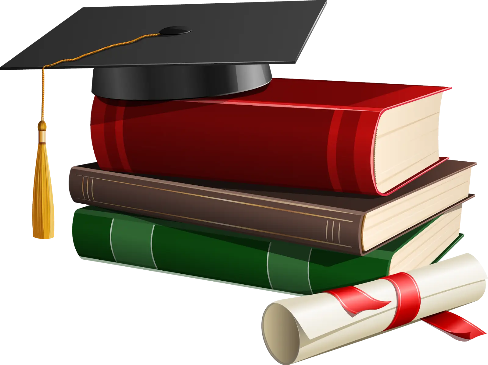 Graduation Cap on Books Stack Illustration