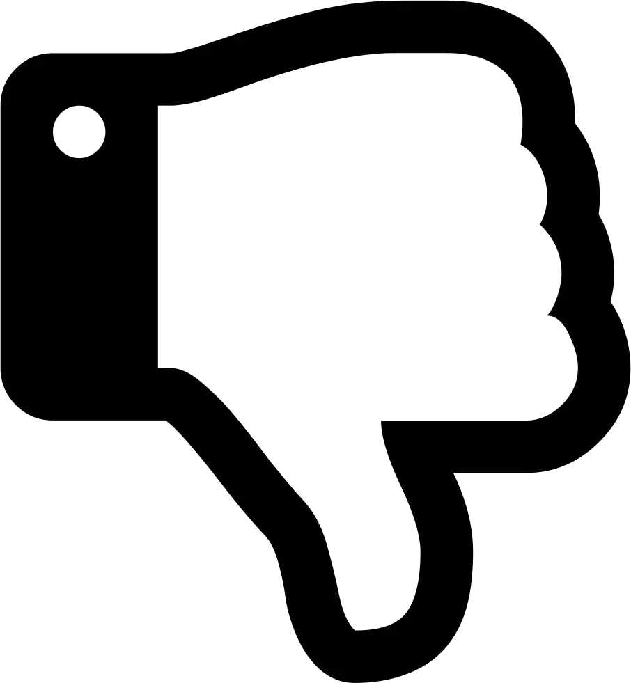 Thumbs Down Icon for Disapproval or Negative Feedback