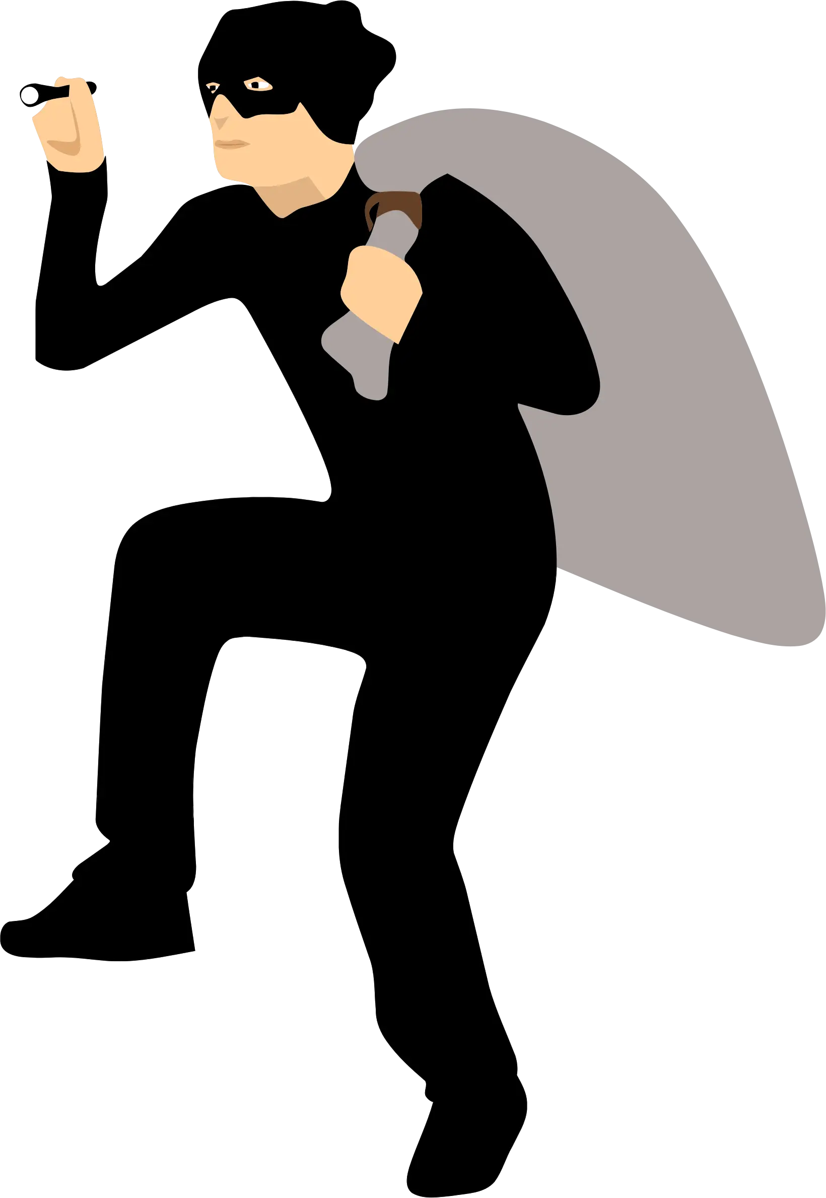 Burglar in Black Outfit
