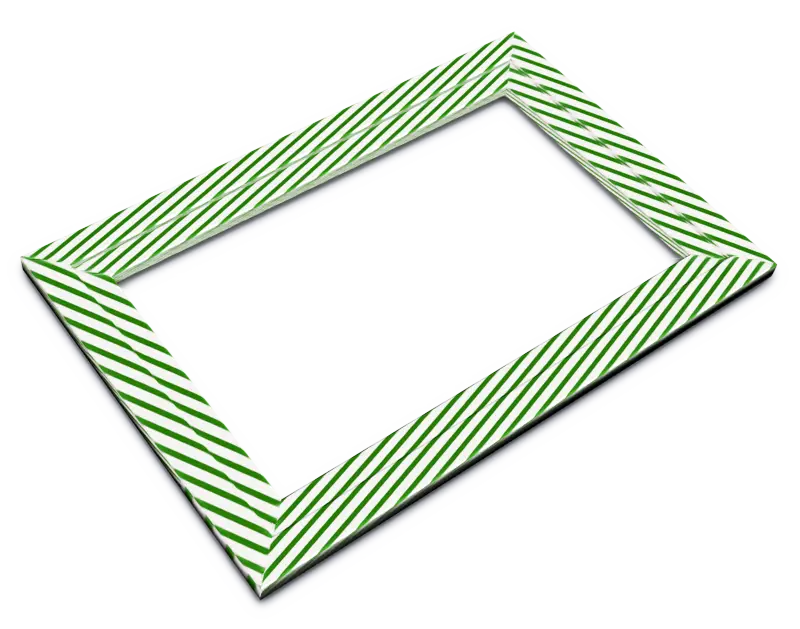 Green Striped Photo Frame for Decoration