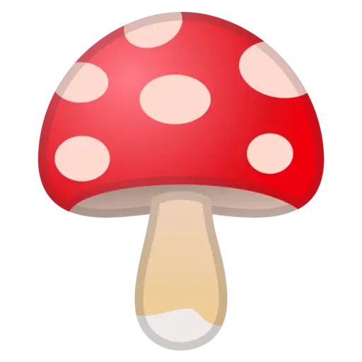 Red Cartoon Mushroom with White Spots