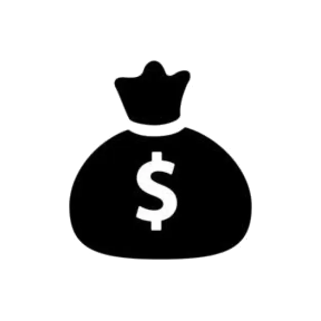 Black Money Bag With Dollar Symbol