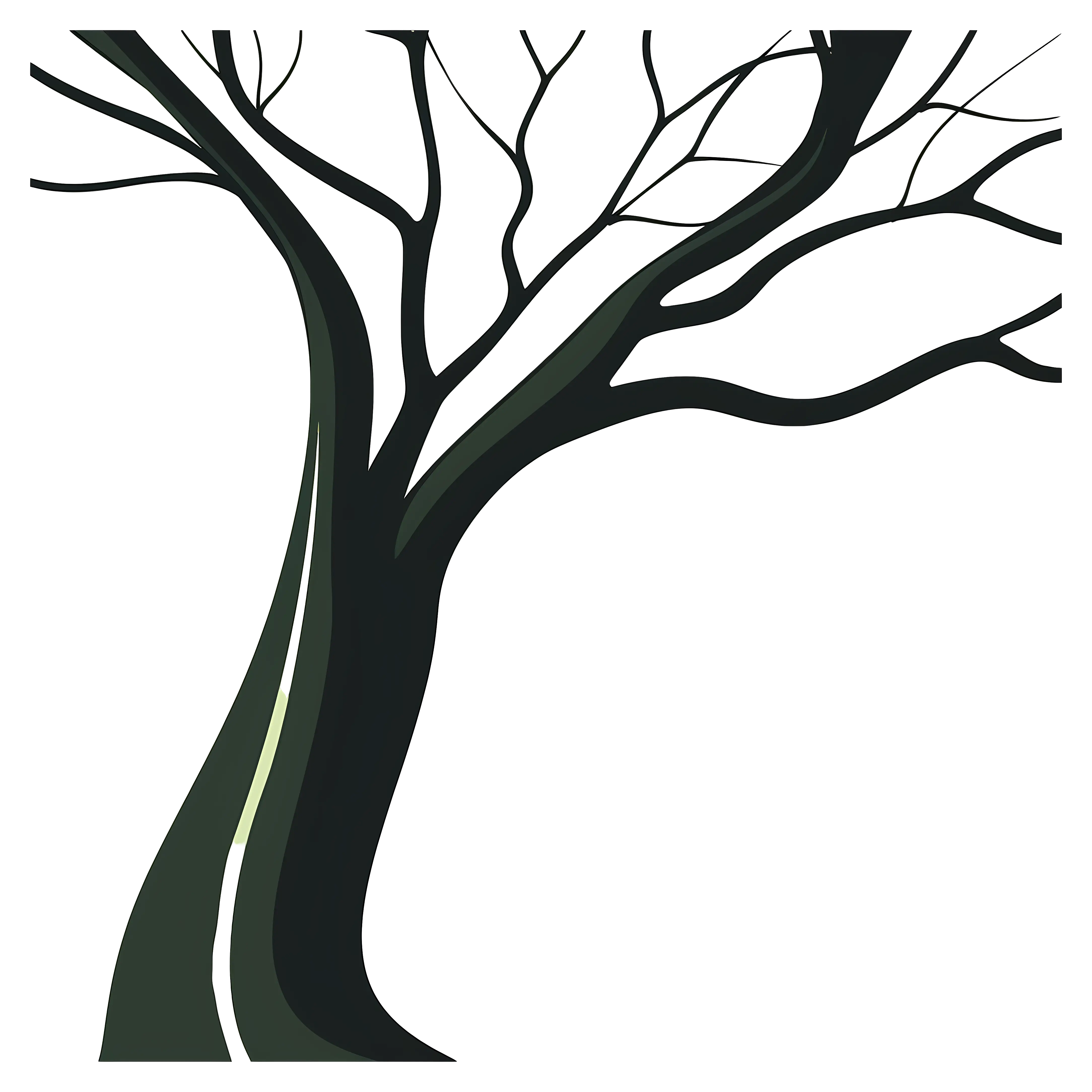 Bare Tree Illustration with Dark Branches