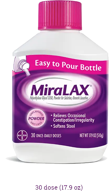 MiraLAX Laxative Bottle for Constipation Relief
