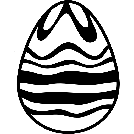 Black and White Easter Egg Outline