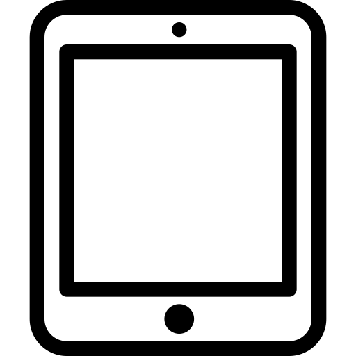 Minimalistic Black Tablet Outline Icon