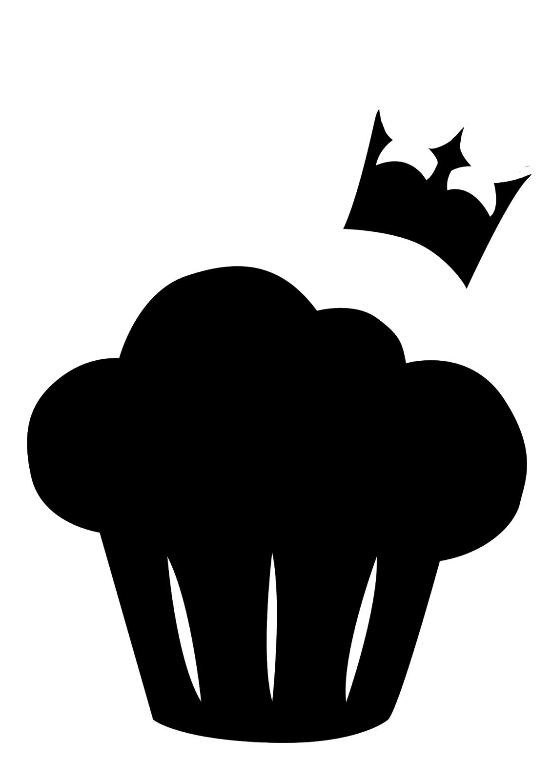 Cupcake Silhouette with Crown