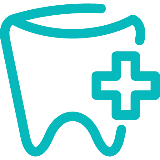 Dental Care Icon with Cross Symbol