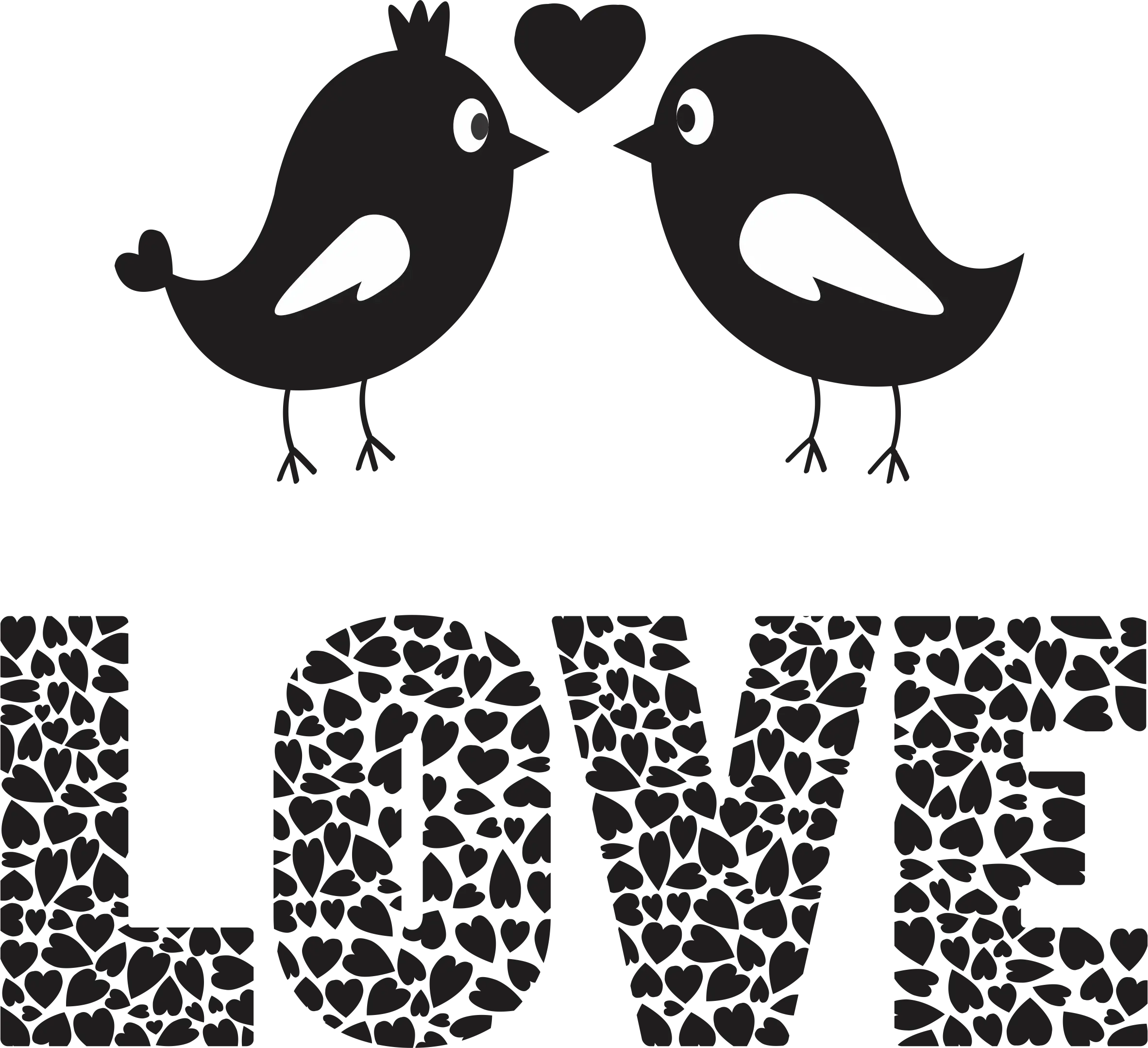 Cute Love Birds Illustration