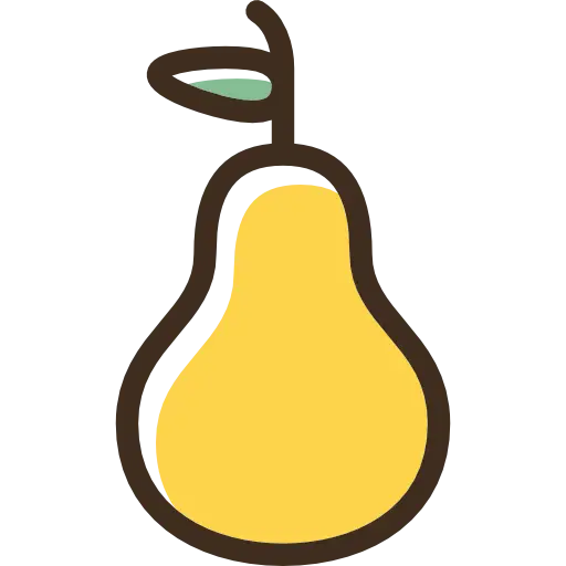 Yellow Pear Illustration in Minimal Style