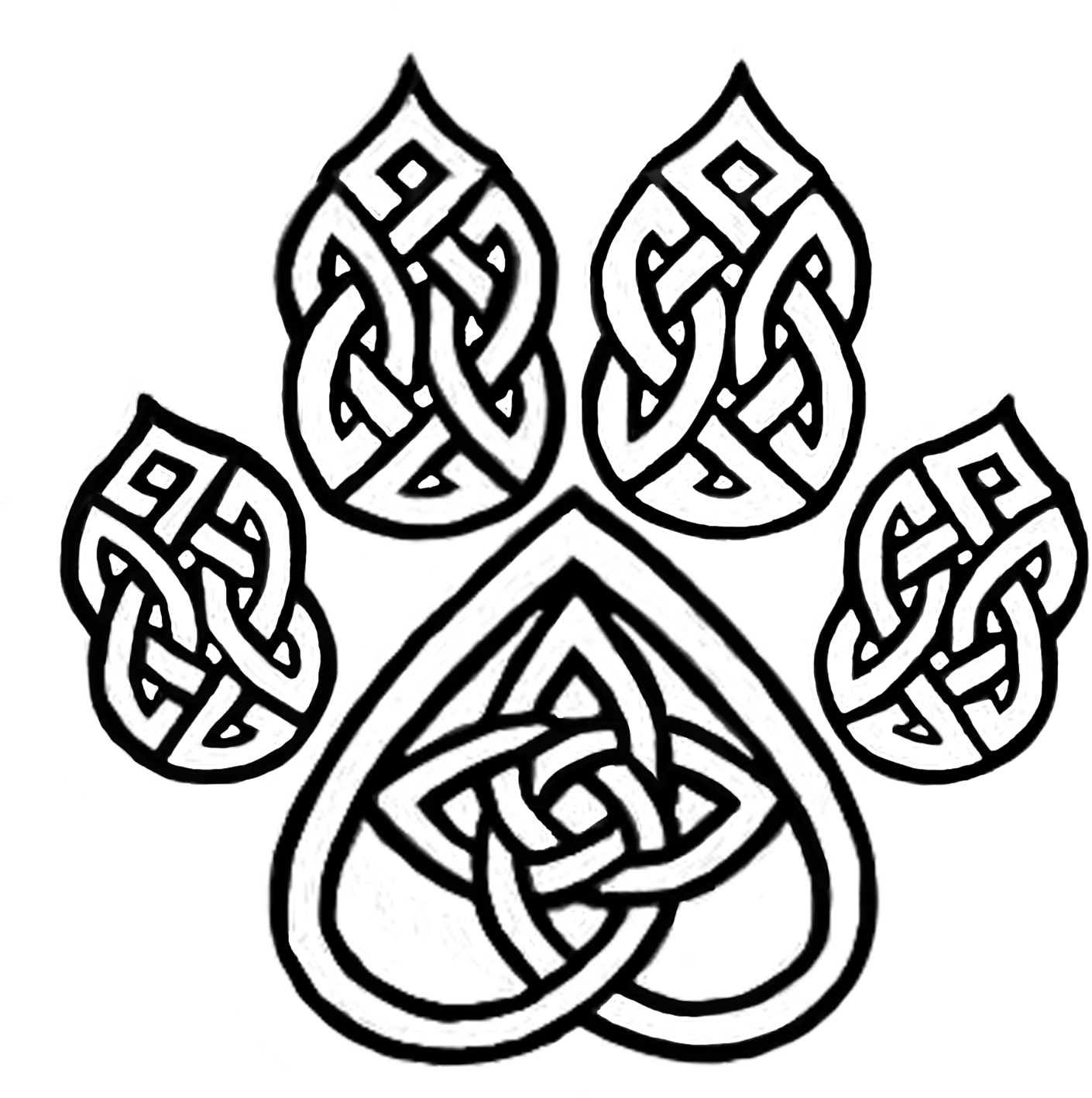 Celtic Knot Paw Print Design
