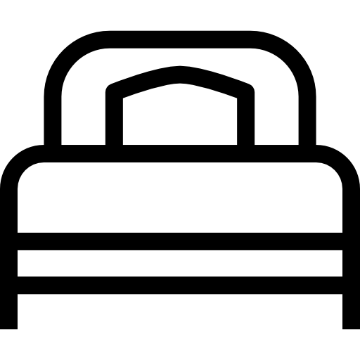 Minimalist Bed Icon for Rest and Relaxation
