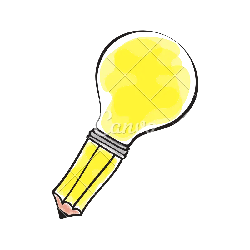 Creative Light Bulb Pencil Doodle