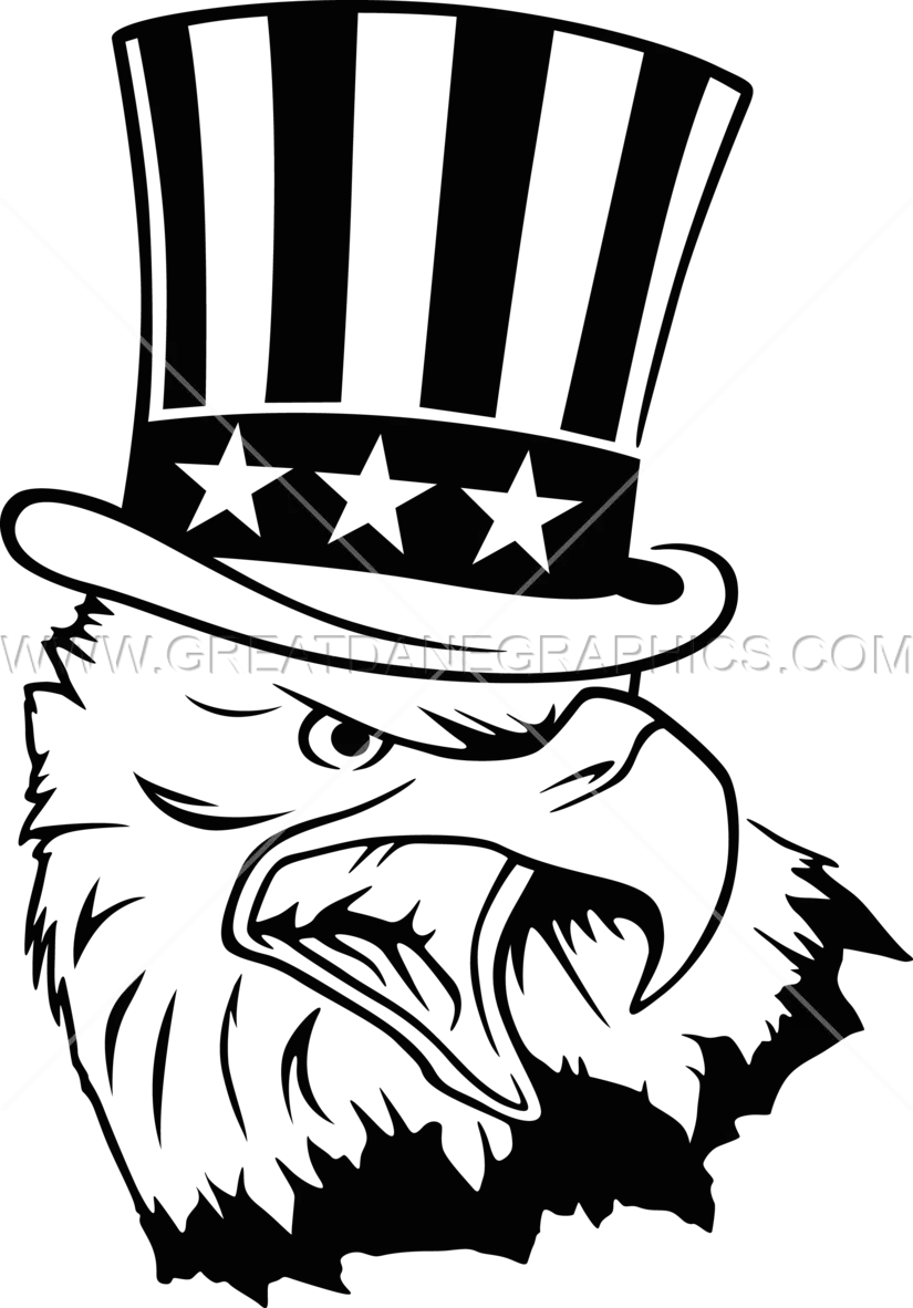 Eagle with Uncle Sam Hat Illustration